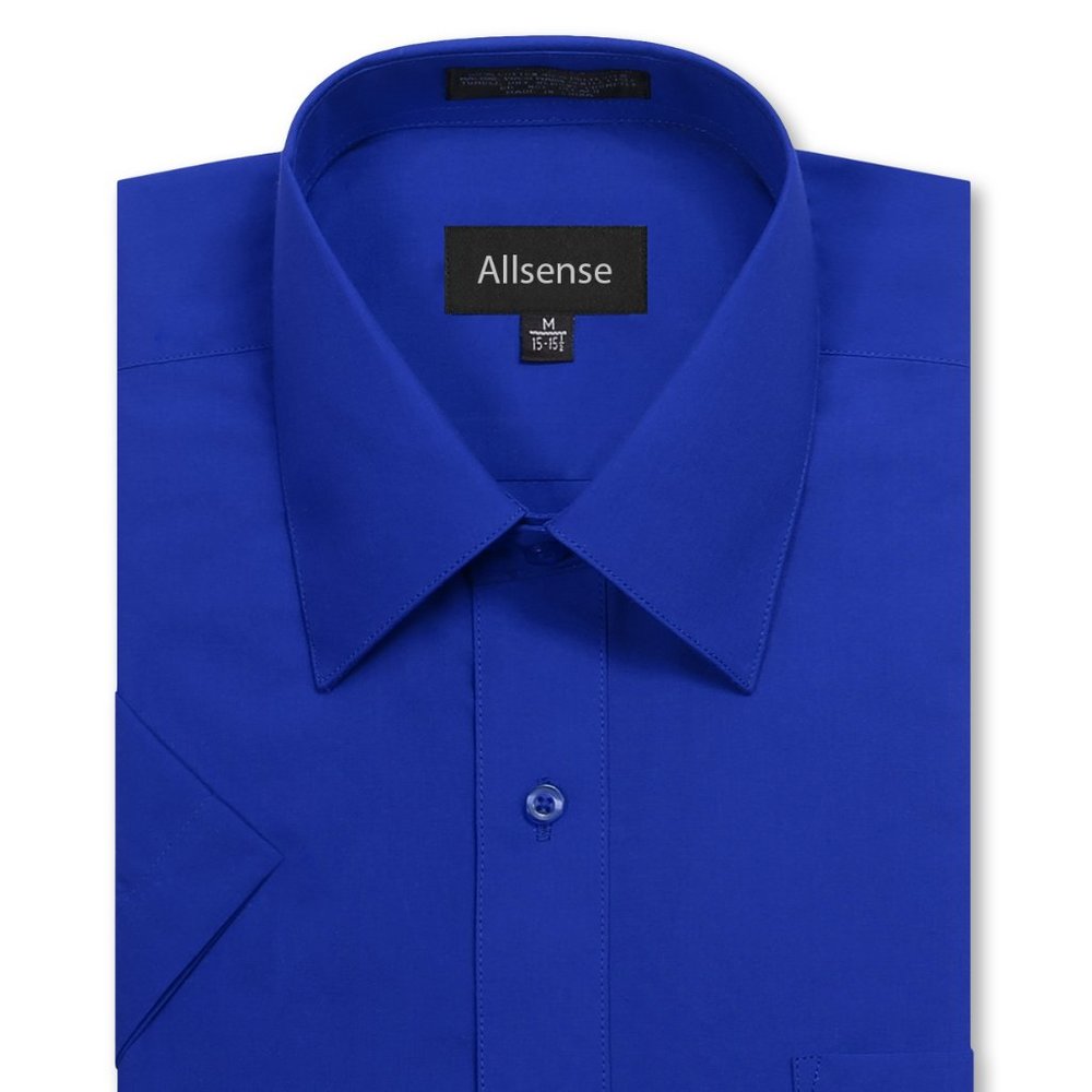 Men's Regular Fit Short-Sleeve Dress shirt RoyalB
